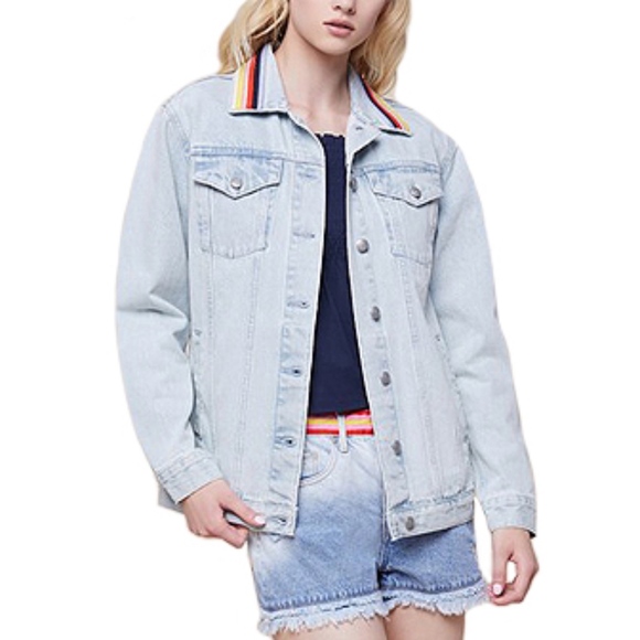 Juicy Couture Jackets & Blazers - Juicy Couture Embroidered Stripe Denim Jacket